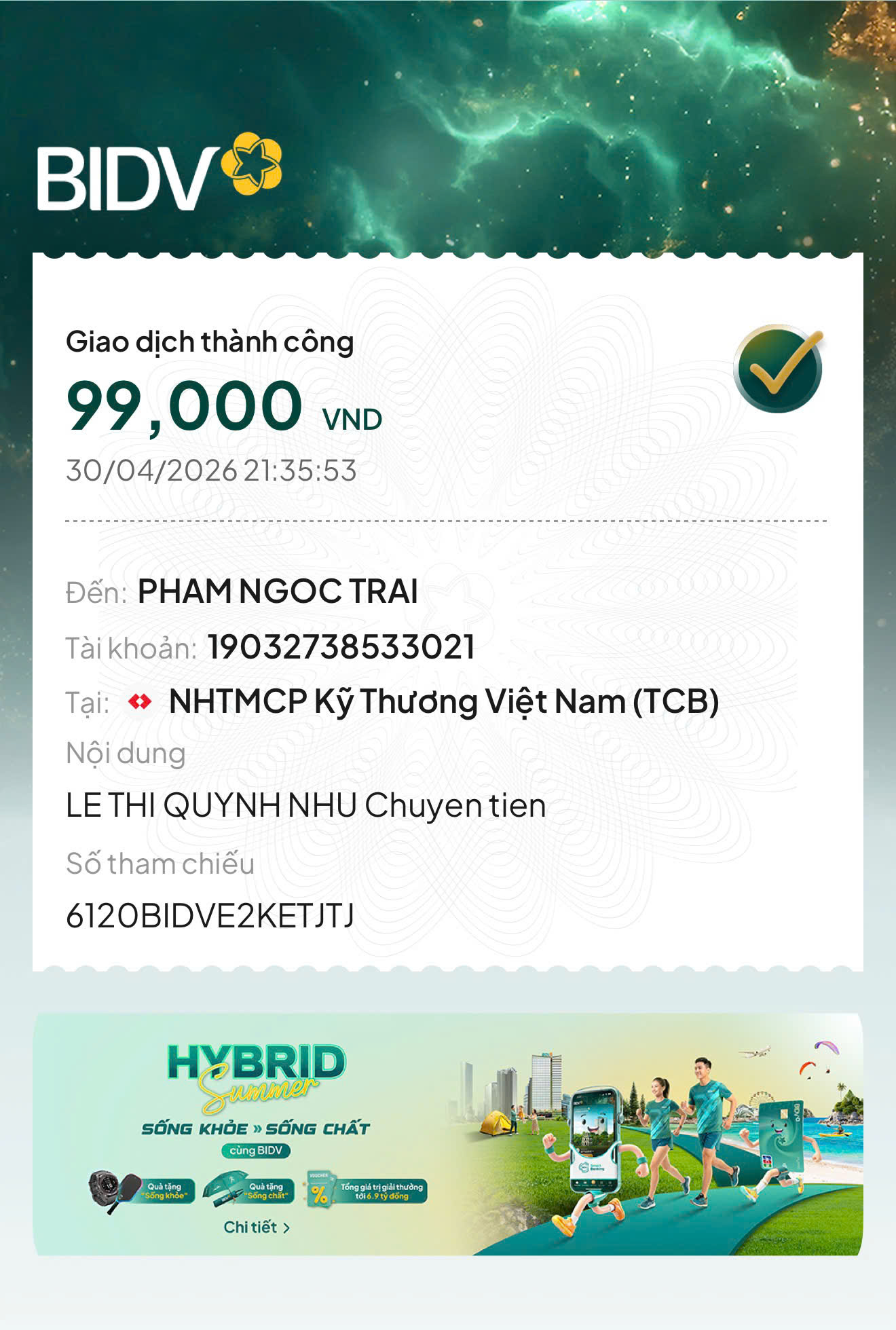 Giao dịch thành công